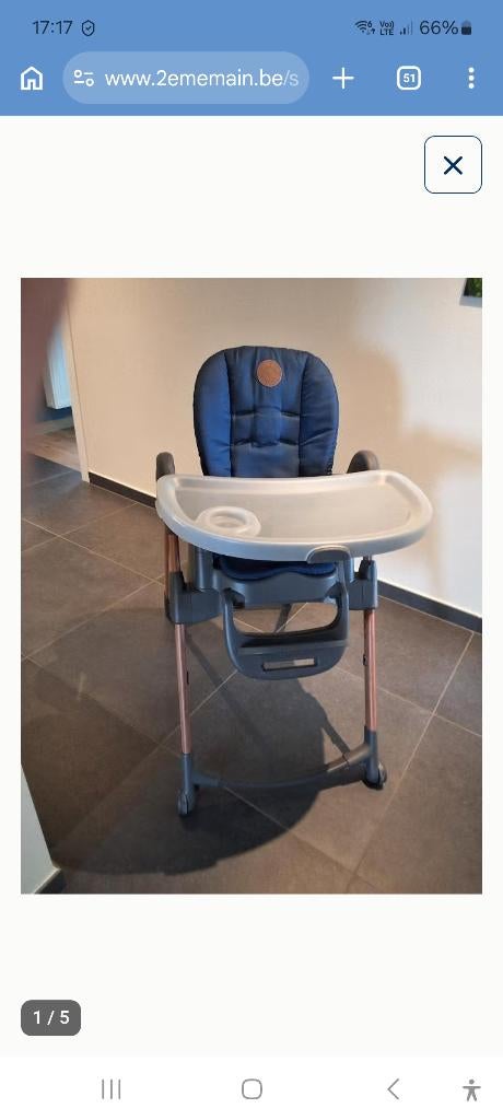 Chaise haute Minla Maxy Cosy + accessoires, Enfants & Bébés, Enlèvement, Comme neuf, Chaise évolutive, Ceinture(s)