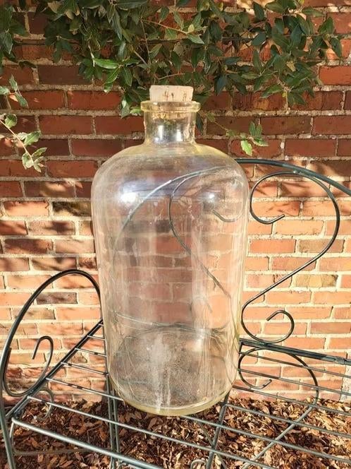 Grande bouteille de pharmacie en verre avec bouchon, Antiquités & Art, Enlèvement