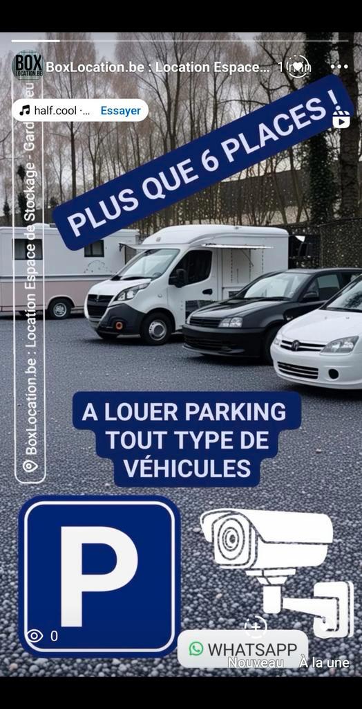 A louer emplacement de parking sécurisé- Frameries, Immo, Garages & Places de parking