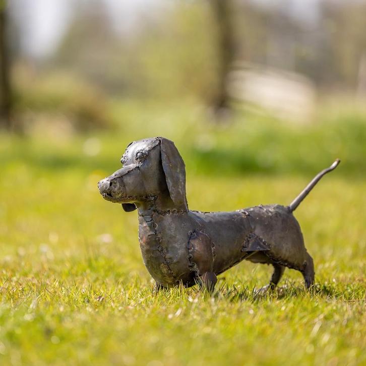 metalen Teckel, Antiek en Kunst, Curiosa en Brocante, Ophalen of Verzenden