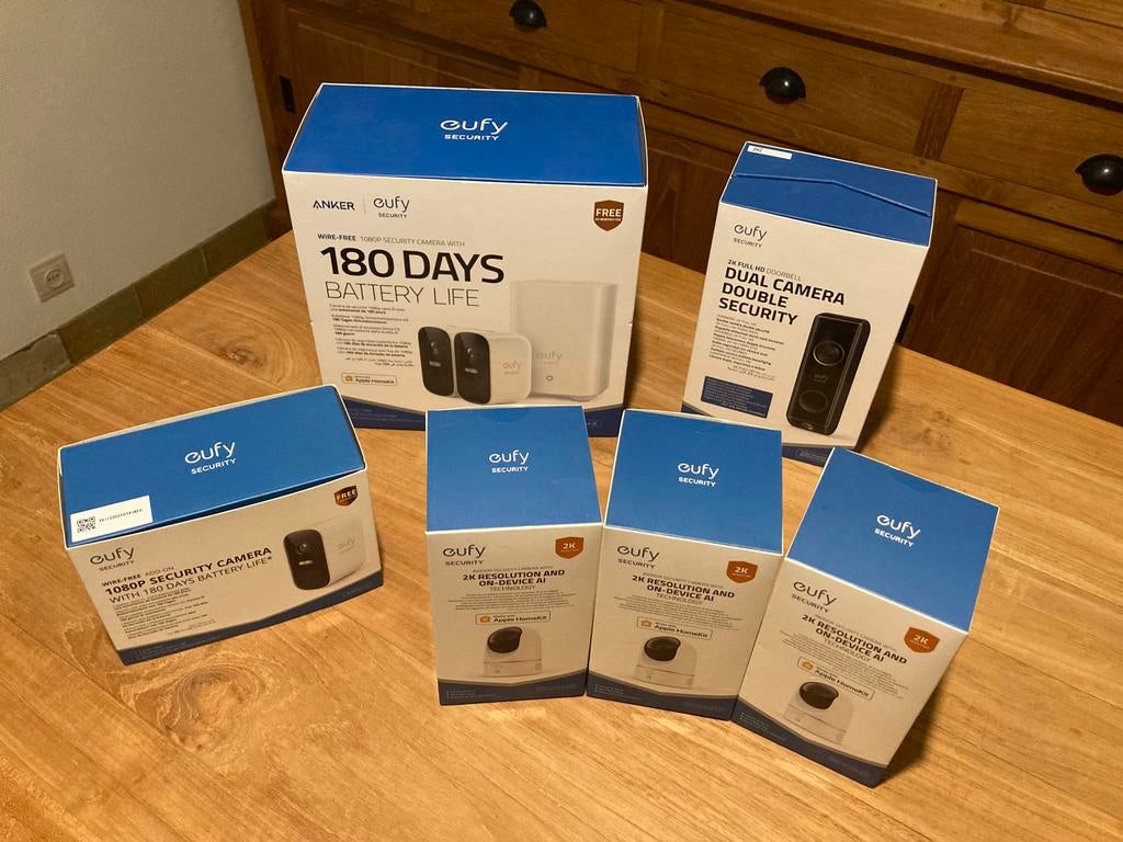 Eufy beveiligingscamera systeem, compleet pakket 7 camera’s, Doe-het-zelf en Bouw, Alarmsystemen, Zo goed als nieuw, Ophalen