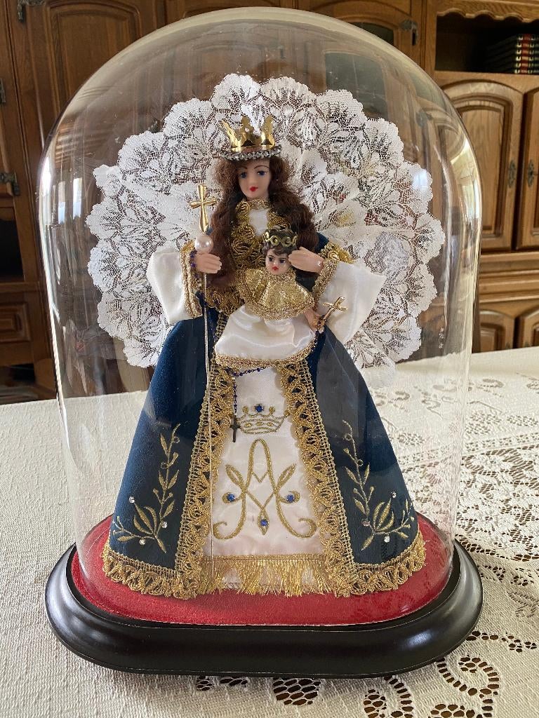 mariabeeld onder glazen stolp, Ophalen