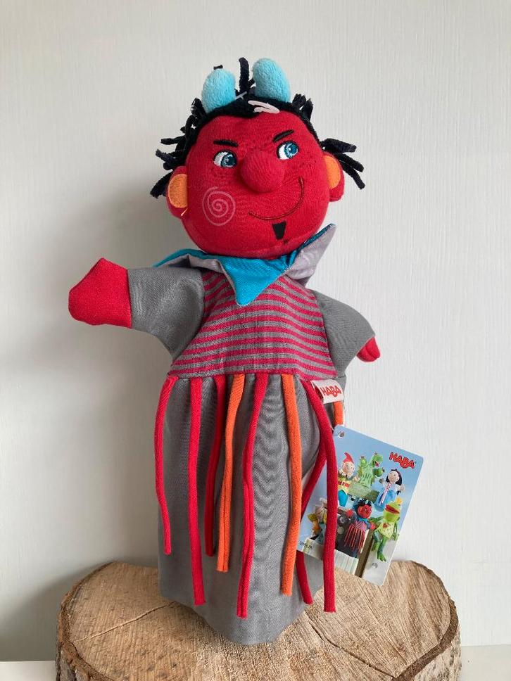 Handpop duivel - Haba 300528, Kinderen en Baby's, Speelgoed | Knuffels en Pluche, Nieuw, Ophalen of Verzenden