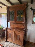 Grand buffet vaisselier sculptures têtes de lion vitraux, Enlèvement