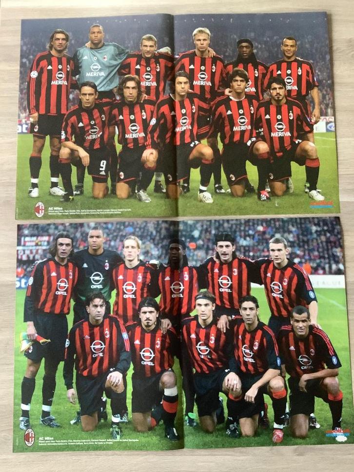 Posters AC Milan Begin Jaren 2000, Verzamelen, Sportartikelen en Voetbal, Zo goed als nieuw, Poster, Plaatje of Sticker, Ophalen of Verzenden