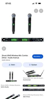 Shure UR4D set, Enlèvement ou Envoi, Comme neuf
