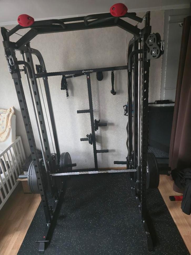 SPORTSTECH ALL IN ONE MACHINE + GEWICHTSCHIJVEN + EZ BAR, Sport en Fitness, Fitnessapparatuur, Ophalen