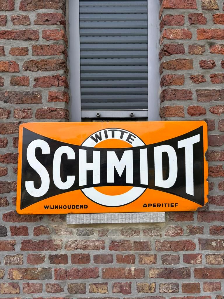 Emaille reclamebord schmidt, Ophalen, Zo goed als nieuw, Reclamebord