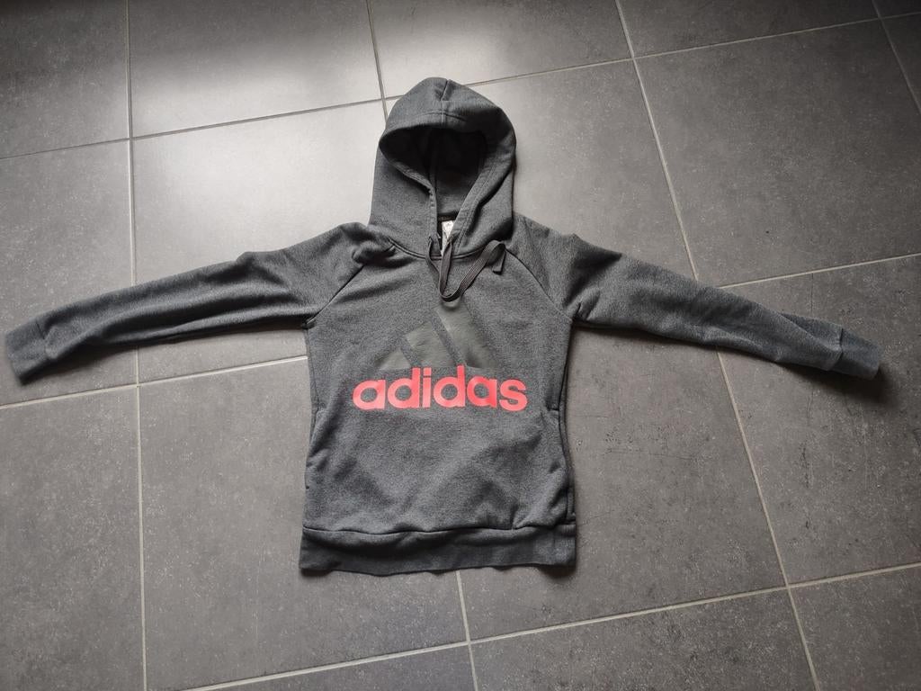 Grijze sweater met kap - Adidas - maat 164-170, Kinderen en Baby's, Kinderkleding | Maat 164, Ophalen, Adidas, Jongen of Meisje