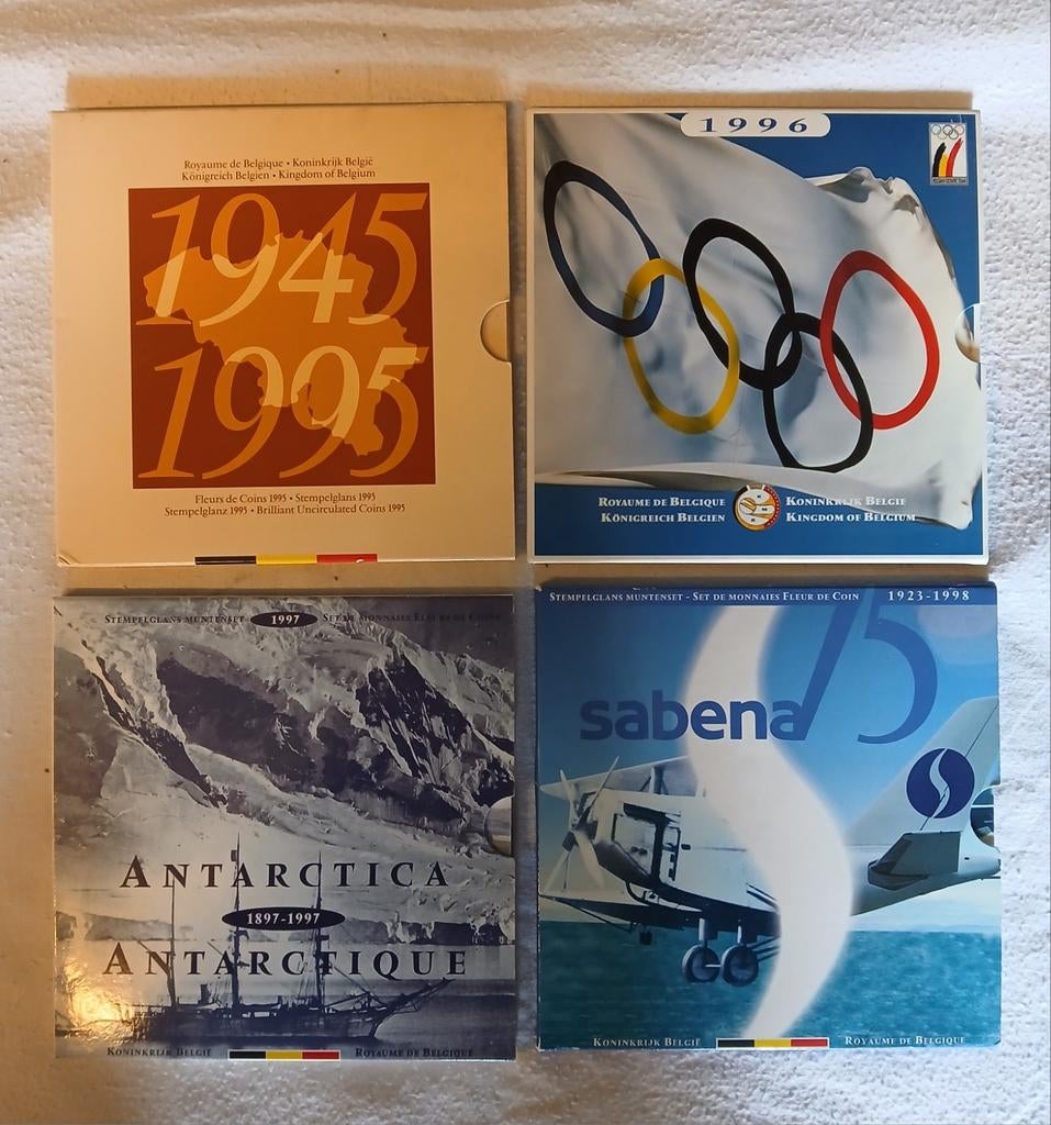 4 jaarsets Belgische munten stempelglans, Postzegels en Munten, Ophalen of Verzenden, Setje