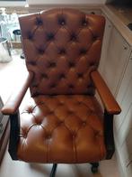 Fauteuil de bureau Chesterfield en cuir véritable., Enlèvement, Bureau