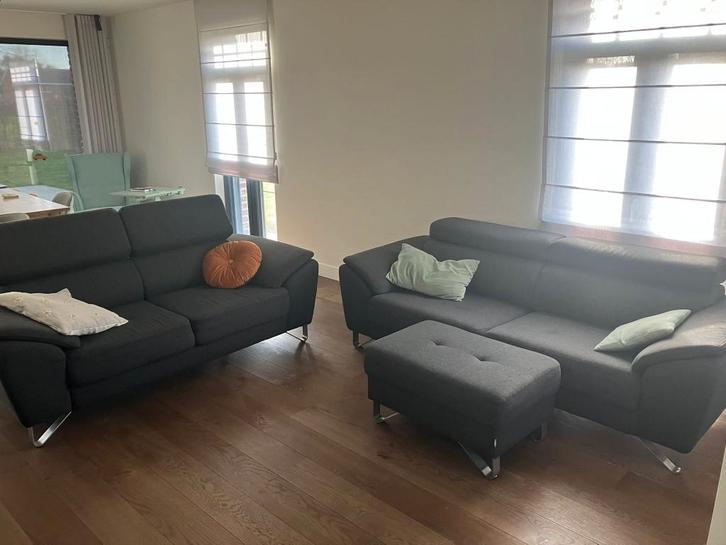 2 Xoon-zetels + poef, Huis en Inrichting, Zetels | Complete zithoeken, Zo goed als nieuw, Stof, Ophalen