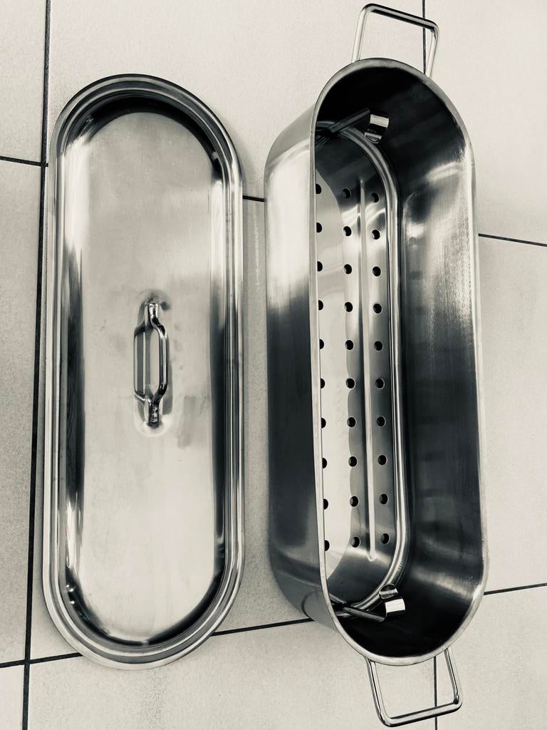Grande Poissonnière Professionnelle Tournus - Aluminium 69 Cm - Vintage
