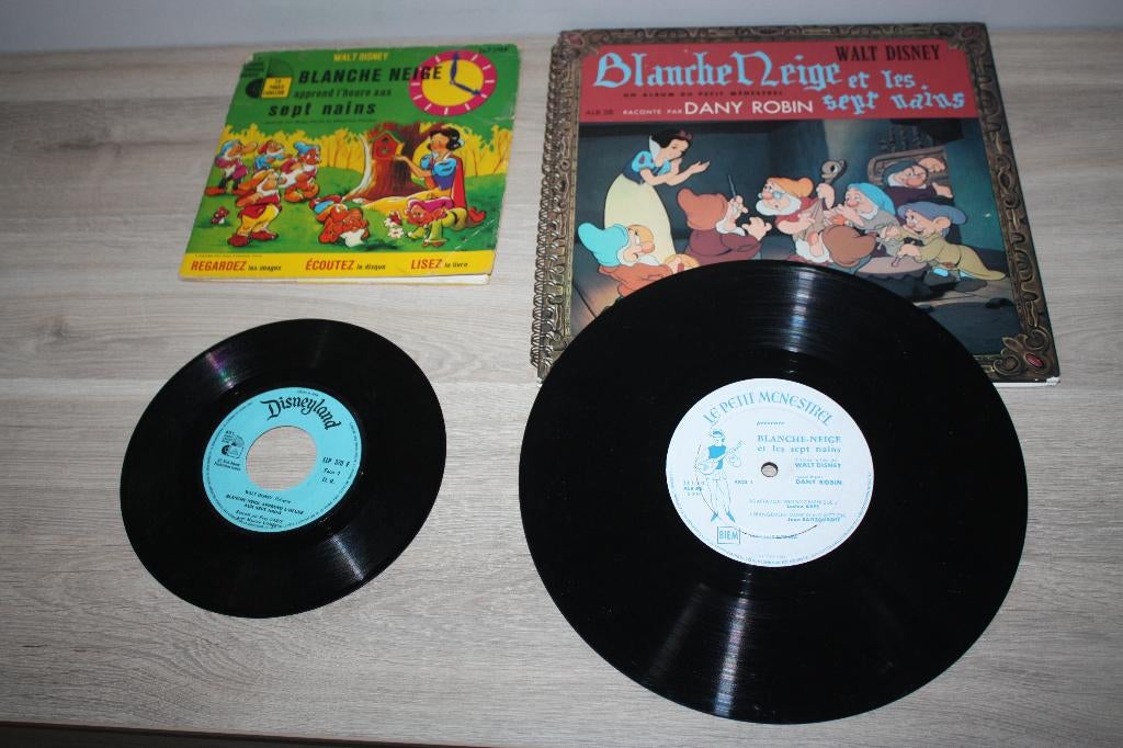 2x zeer oude LP en Sigle , Blanche Neige , haperen, Ophalen of Verzenden, Sneeuwwitje of Doornroosje, Gebruikt, Overige typen