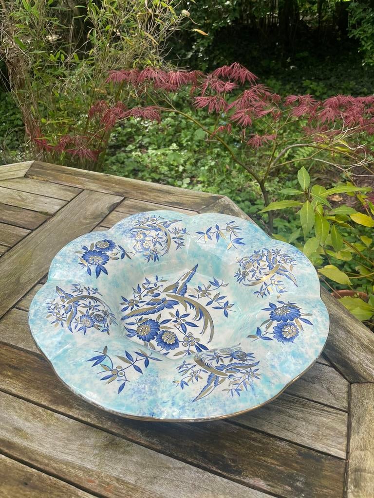 Plat plissé Boch Blue Bird, Antiquités & Art, Enlèvement ou Envoi