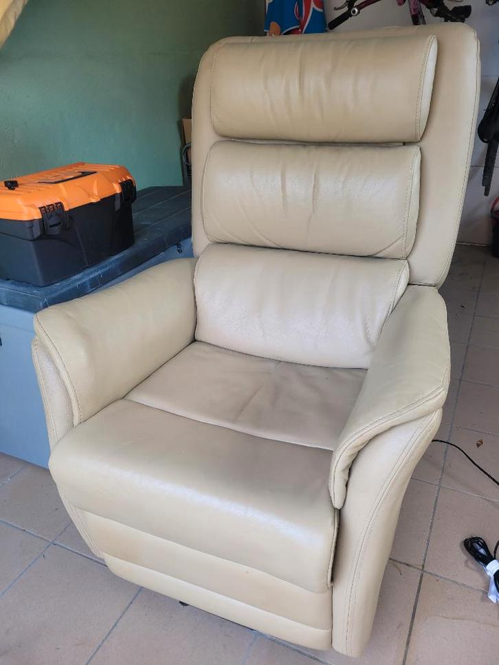 Relaxzetel, Huis en Inrichting, Fauteuils, Gebruikt, Leer, Ophalen