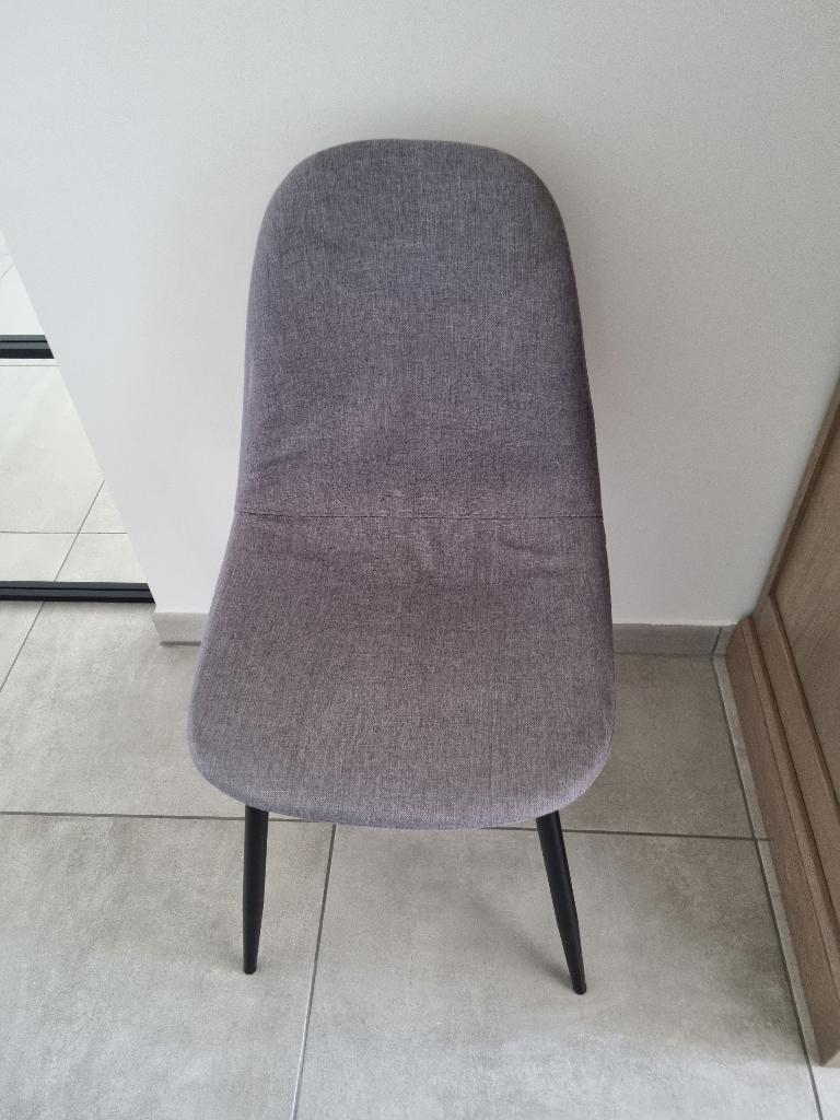 keukenstoelen 4 stuks, Maison & Meubles, Chaises, Tissus, Gris, Comme neuf, Enlèvement