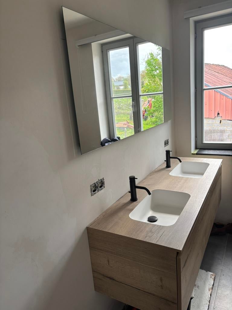 Badkamermeubel met dubbele lavabo, Ophalen, 150 tot 200 cm, Zo goed als nieuw, Minder dan 100 cm