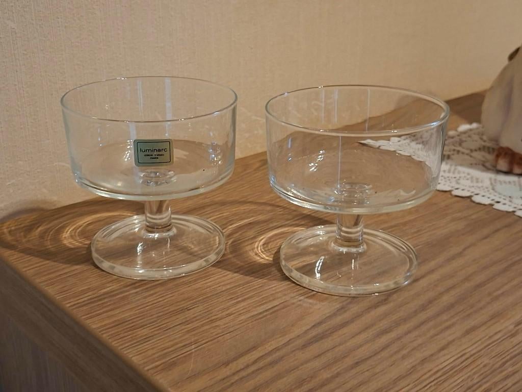 2 dessertglazen / Luminiarc, Ophalen of Verzenden, Zo goed als nieuw