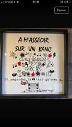 Cadre 50 cm x 50 cm avec ecriture en relief fait main., Huis en Inrichting, Woonaccessoires | Lijsten, Ophalen, Zo goed als nieuw