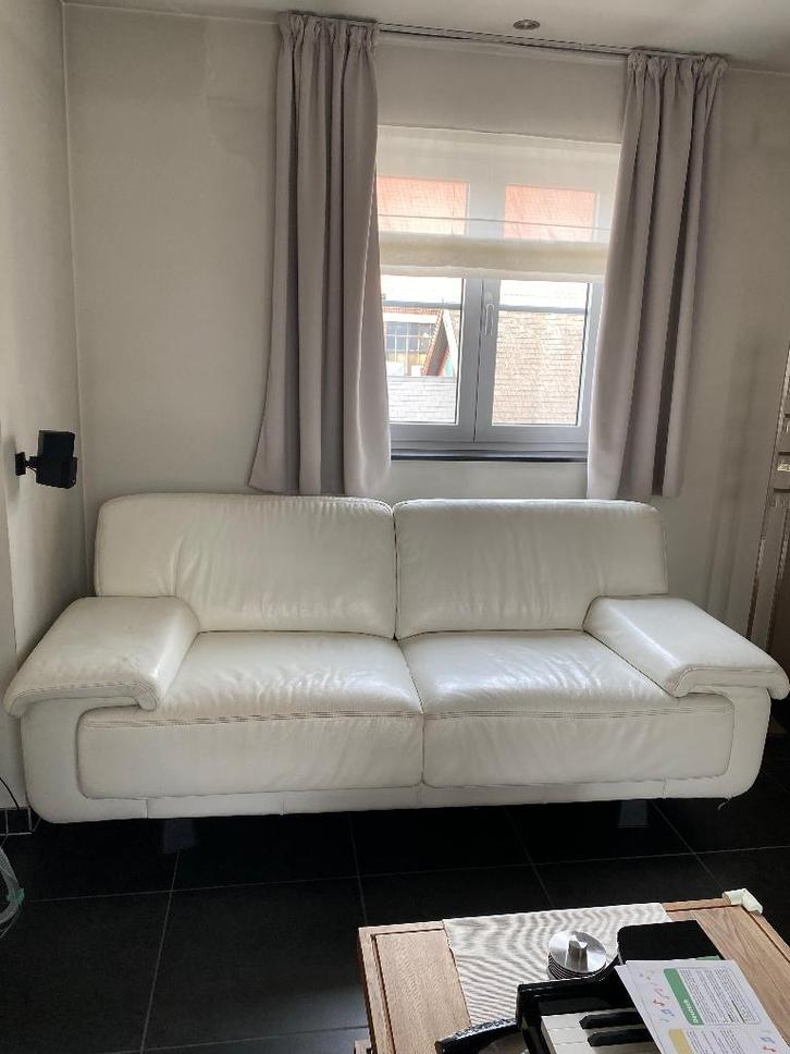 Lederen zetel wit, Huis en Inrichting, Overige Huis en Inrichting, Gebruikt, Ophalen