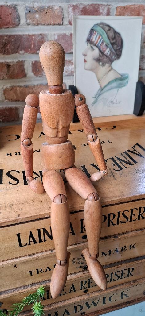 Mannequin et poupée de dessin vintage en bois - Holbein, Antiquités & Art, Curiosités & Brocante, Enlèvement ou Envoi