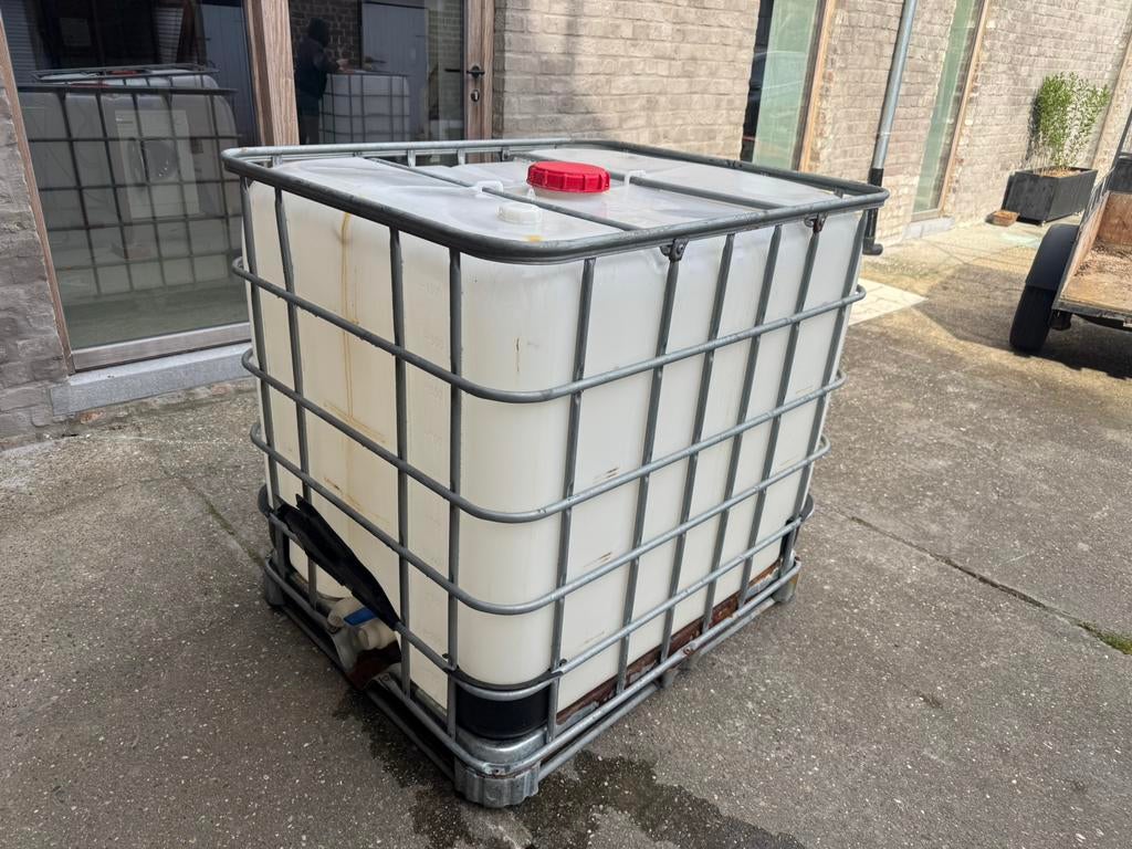 Ibc vat op metalen pallet, Enlèvement, Comme neuf, Avec robinet