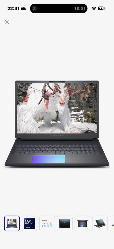 Alienware area51 18 met core ultra 9 rtx 5080 2 x 2tb ssd, Computers en Software, Windows Laptops, Zo goed als nieuw, SSD, Ophalen