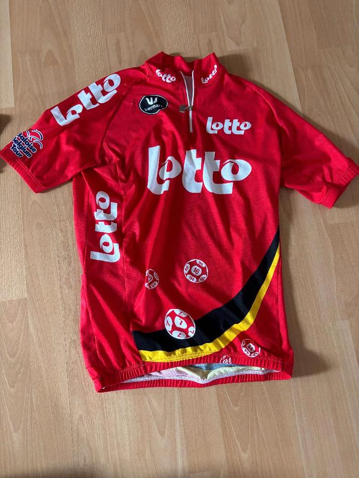 Wielertruitje Lotto - Rood, Fietsen en Brommers, Fietsaccessoires | Fietskleding, Gebruikt, Bovenkleding, M, Ophalen of Verzenden