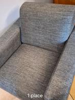 Bank 1+2+3-zits grijze stof in goede staat te verwijderen op, Huis en Inrichting, Ophalen, Stof