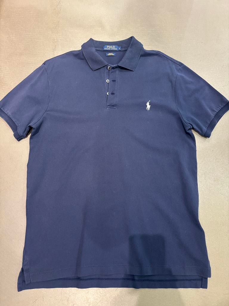 Polo bleu Ralph Lauren taille L coupe ajustée, Enlèvement ou Envoi, Comme neuf, Taille 52/54 (L), Bleu
