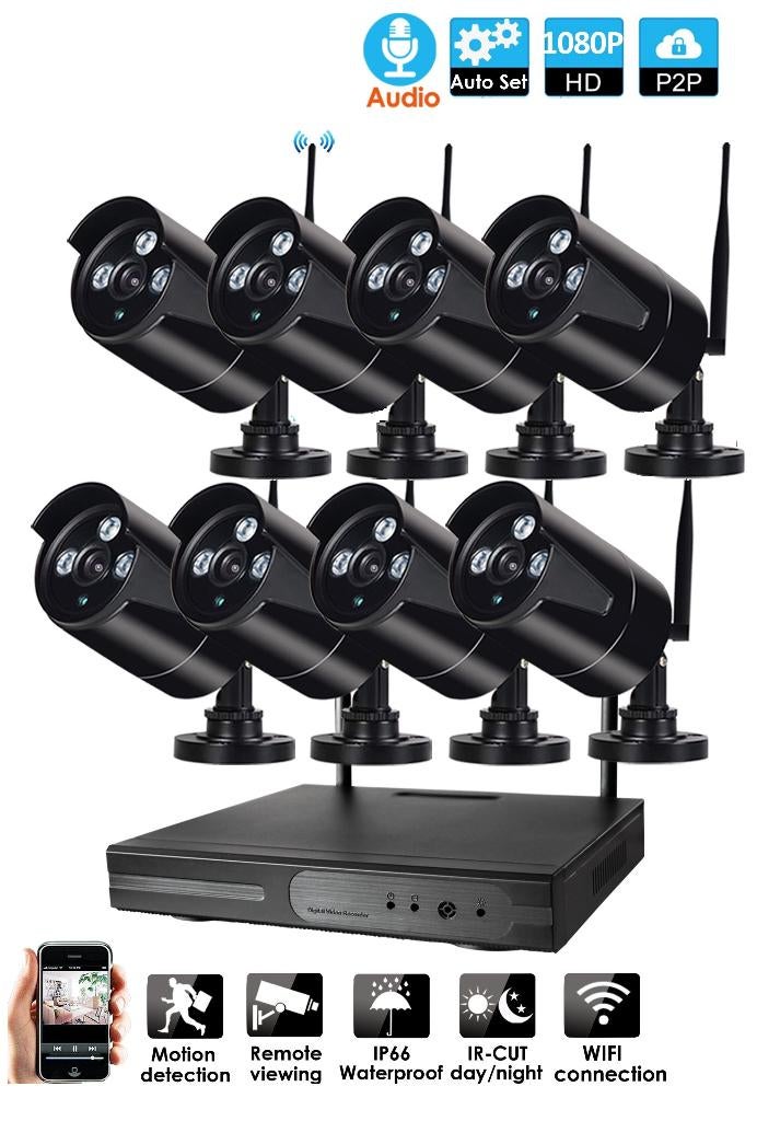 Nouveau système de surveillance  4 caméras HD NOIRES 8MP, Enlèvement ou Envoi, Neuf