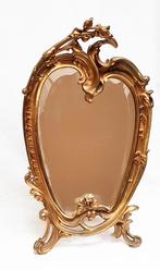 Miroir de table en bronze de style rococo., Enlèvement ou Envoi, Autres formes, Moins de 50 cm, Moins de 100 cm