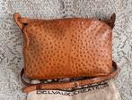 DELVAUX fawn struisvogelleren tas, Ophalen of Verzenden, Zo goed als nieuw, Leer