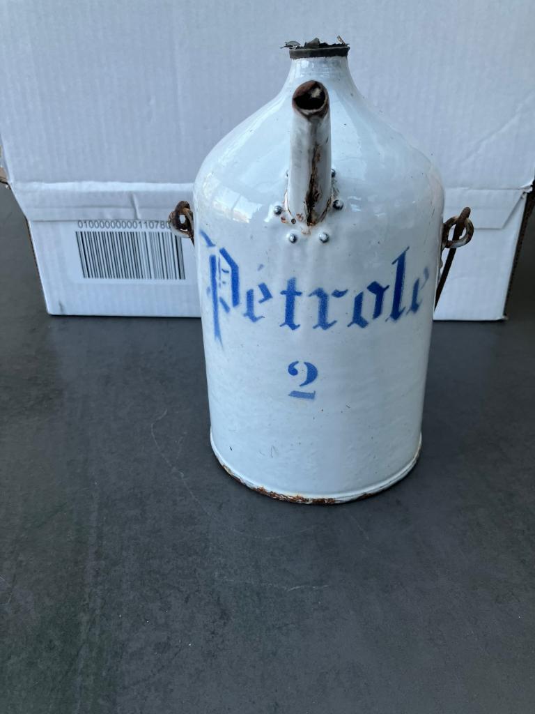 Antieke geëmailleerde petroleumkan, Antiek en Kunst, Antiek | Email, Ophalen