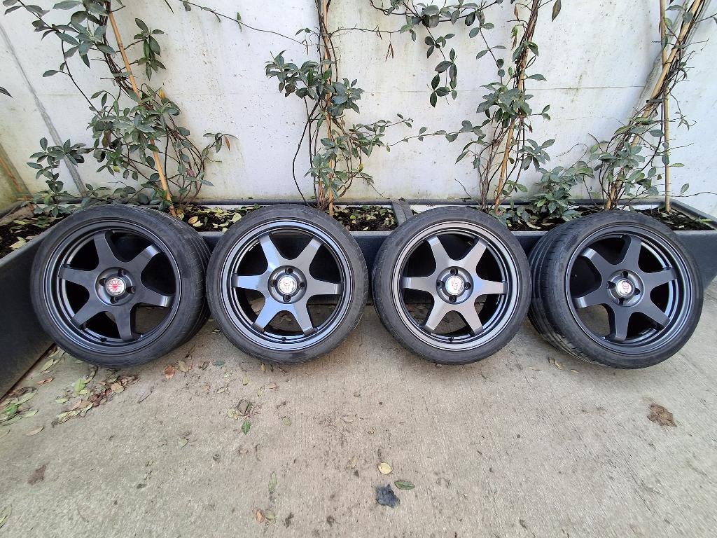 wolfrace jdm 17 inch gunmetal velgen, Ophalen, Velg(en), 17 inch, Personenwagen