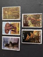 Postzegels reeks over wilde dieren kleur verschillende kleur, Timbres & Monnaies, Timbres | Timbres thématiques, Enlèvement