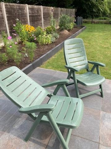2 nieuwe tuinstoelen opklapbaar en regelbare rugleuning beschikbaar voor biedingen