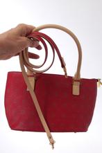 rode handtas met beige accenten, Ophalen of Verzenden, Zo goed als nieuw, Rood, Handtas