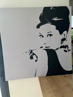 Canvas Audrey Hepburn, Antiek en Kunst, Kunst | Schilderijen | Modern, Ophalen