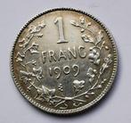 1 frank gelauwerd 1909 FR, Zilver, Ophalen of Verzenden, Losse munt, Zilver