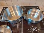Lot de 3 casseroles inox, Ophalen, Inox, Gebruikt, Keramische plaat