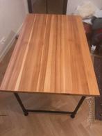 Bureau/table en bois avec pieds en métal, Enlèvement, Comme neuf, Bureau