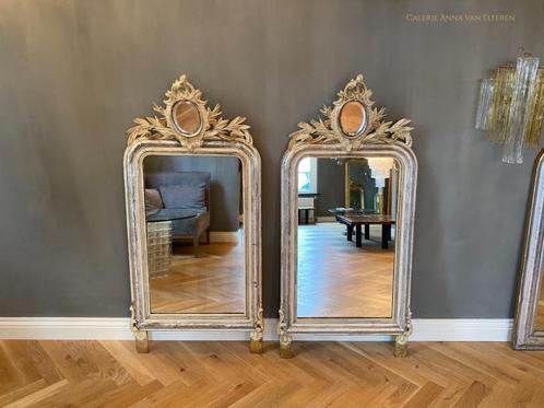 Set antieke Franse spiegels, 19e eeuw, Antiek en Kunst, Antiek | Spiegels, 50 tot 100 cm, 100 tot 150 cm, Overige vormen, Ophalen of Verzenden