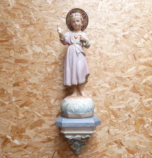 Groot Kindje Jezus op console, polychroom, Antiek en Kunst, Antiek | Religieuze voorwerpen, Ophalen