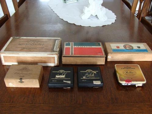 anciennes boites à cigare vides, en bois, pvc et métal, Verzamelen, Rookartikelen, Aanstekers en Luciferdoosjes, Ophalen of Verzenden