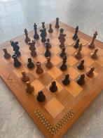 Vintage schaakspel in hout, Hobby en Vrije tijd, Ophalen, Gebruikt