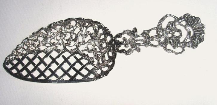 Antiek zilveren open ajour bewerkte taartschep gekeurd, 1955, Antiek en Kunst, Antiek | Zilver en Goud, Zilver, Ophalen of Verzenden
