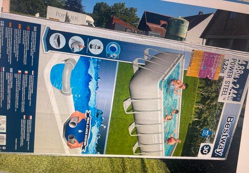 Zwembad - 4m88op 2m44, Tuin en Terras, Zwembaden, Gebruikt, Opzetzwembad, 120 cm of meer, 400 cm of meer, 200 tot 300 cm, Rechthoekig