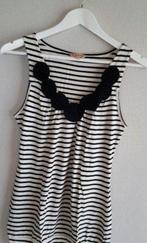 nieuw feestelijk zwart gestreept topje fluwelen boord , mt S, Kleding | Dames, Topjes, Verzenden, Zwart, Nieuw, Korte mouw